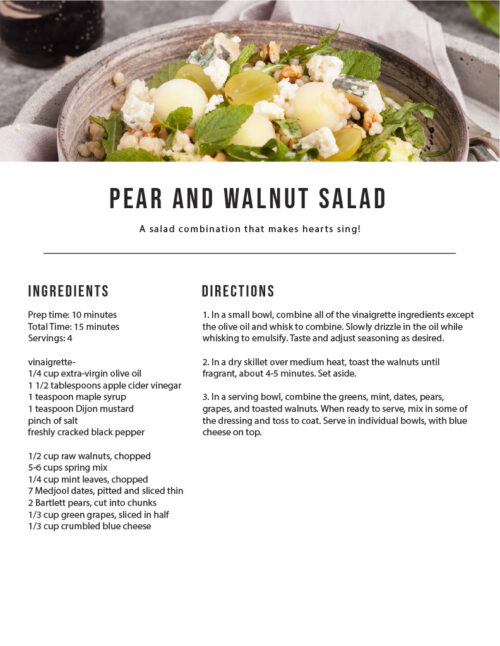 Pear and Walnut Salad - The Cupboard